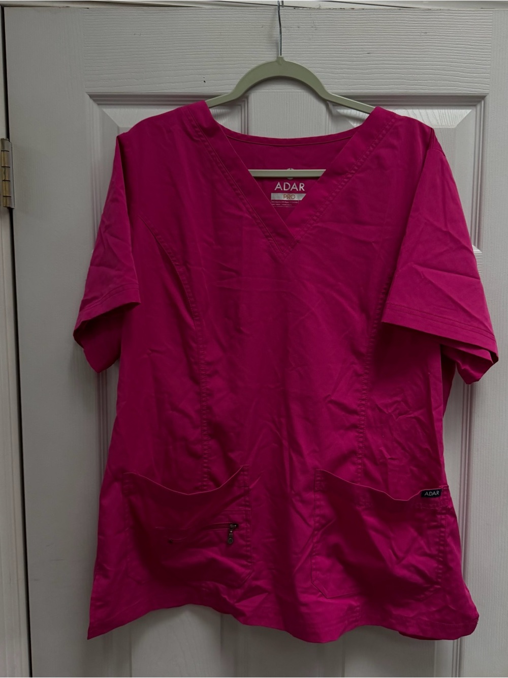 Adar Women’s V-Neck Scrub Top in Bright Fuchsia